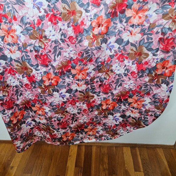 VTG 60s 70s Hawaiian Floral Kaftan Maxi Dress Mumuu Patio - Picture 11 of 14